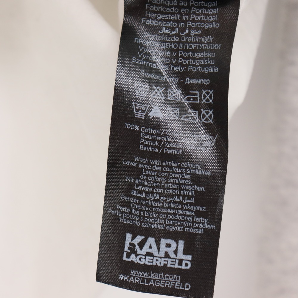 Karl Lagerfeld Women's Size XS Gray Hoodie Sweatshirt Ruffle Trim Casual - Picture 3 of 5